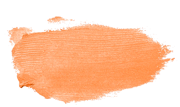 Orangefarbener Pinselstrich als visueller Trenner Dekorativer orangefarbener Pinselstrich