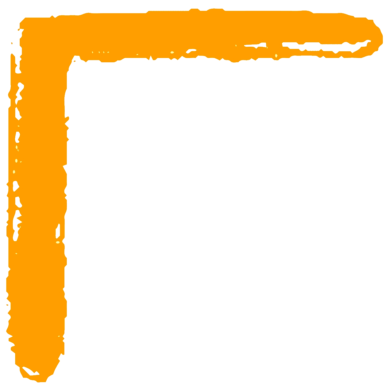 Orangefarbener Bilderrahmen zur visuellen Gestaltung Dekorativer orangefarbener Bilderrahmen-Eckbereich links